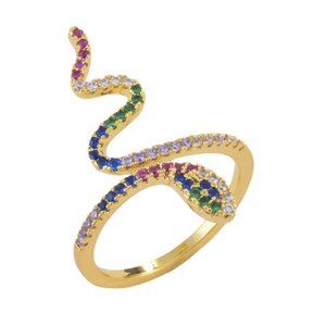 Snake Rhinestone Wrap Ring